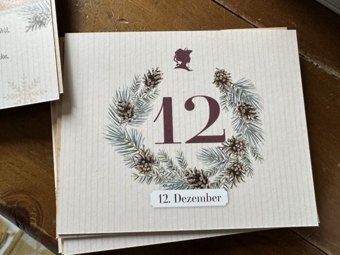 Adventskalender Jane Austen 12 einzelne Karten