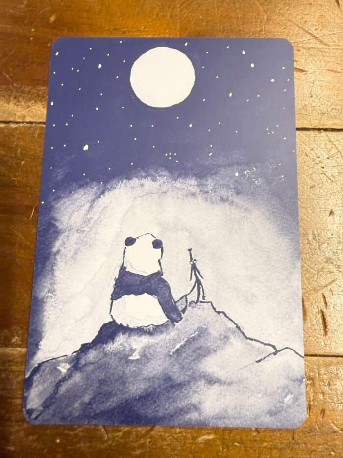 Großer Panda und Kleiner Drache von James Norbury Rezi auf dunkelrot.de