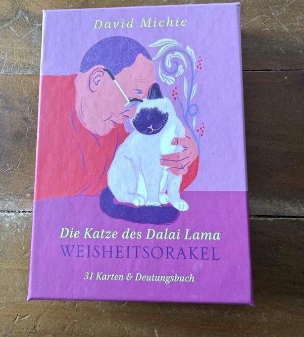 Verpackung von „Die Katze des Dalai Lama Weisheitsorakel" von David Michie mit Cover-Illustration