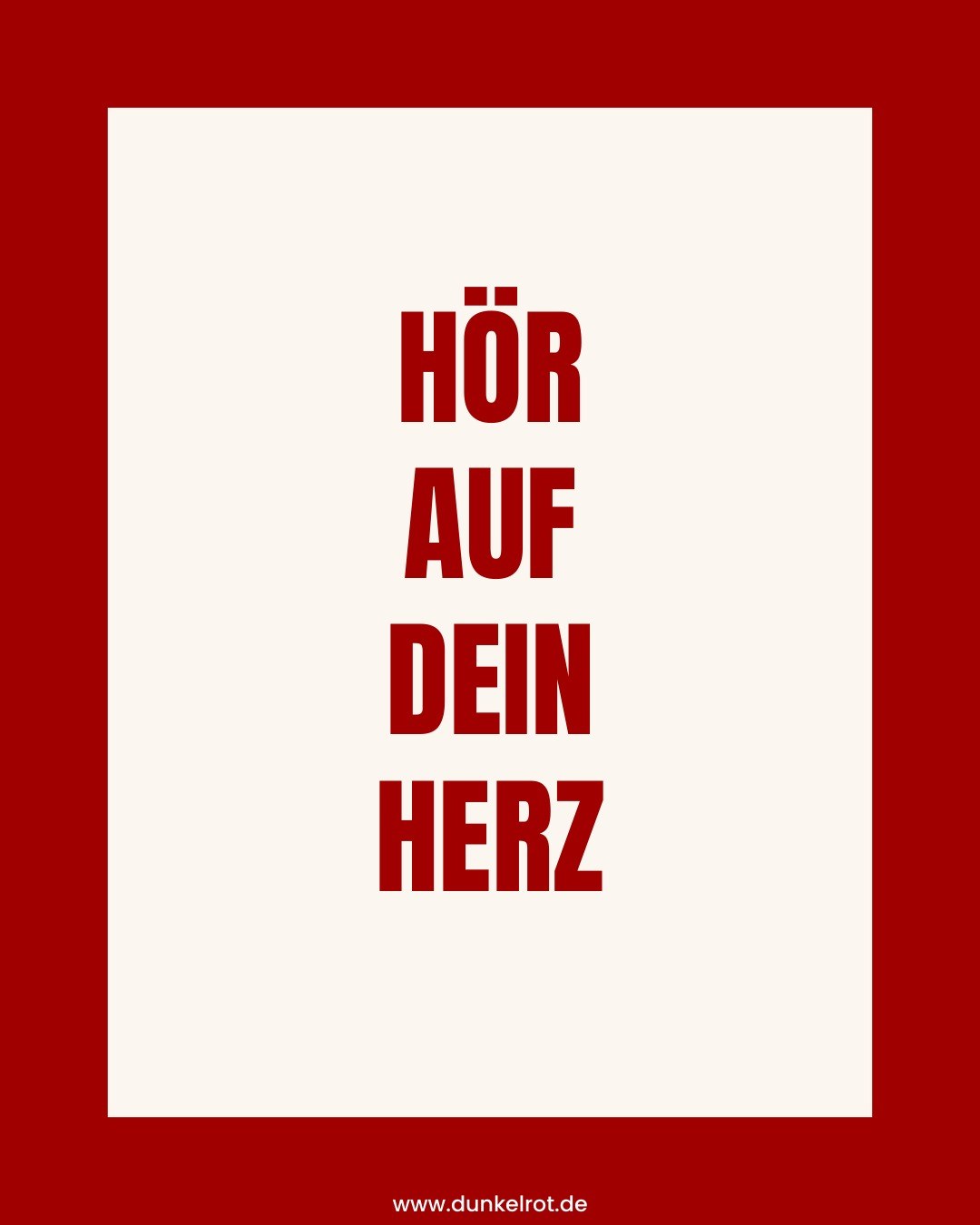 Hör auf dein Herz – Spruchkarte von dunkelrot Prints